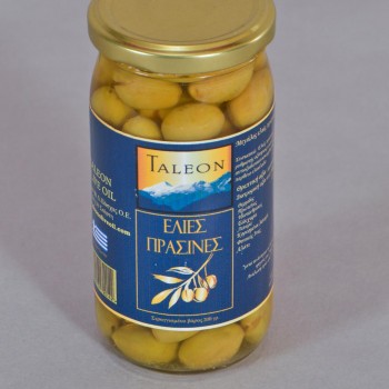 Ελιές πράσινες σπαστές Taleon 380γρ. Ελιές πράσινες σπαστές Taleon 380γρ.