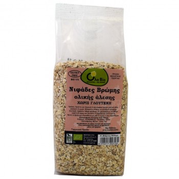 Νιφάδες βρώμης ολικής άλεσης χωρίς γλουτένη 300γρ. ΒΙΟ